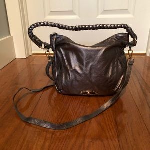 Elliott Lucca silver crossbody/shoulder handbag.